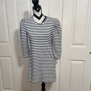 A.L.C. Black and White Striped Mini Dress